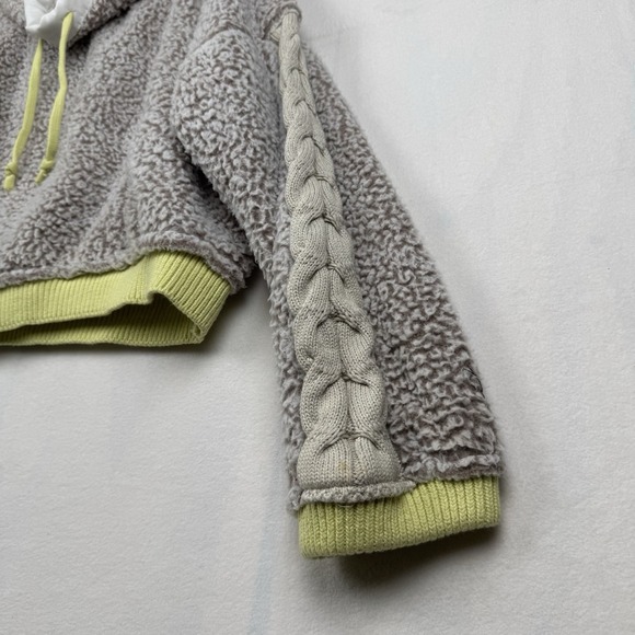 Free People Wild Heart Faux Shearling Pullover Size L Green - Picture 8 of 14